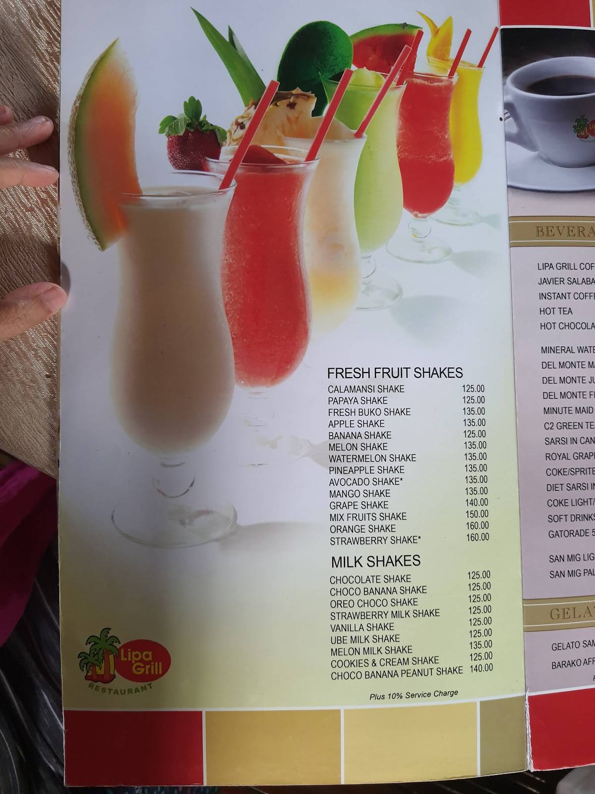 Menu at Lipa Grill restaurant, Lipa
