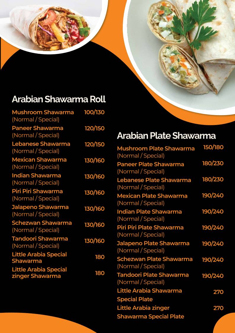 Little Arabia - The Shawarma Joint menu