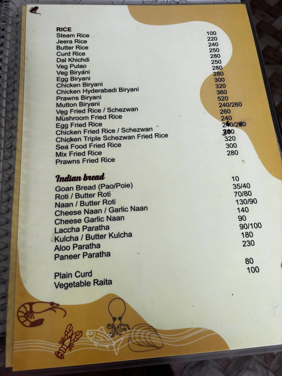 Little Goa Bar & Restaurant Bhatkar menu