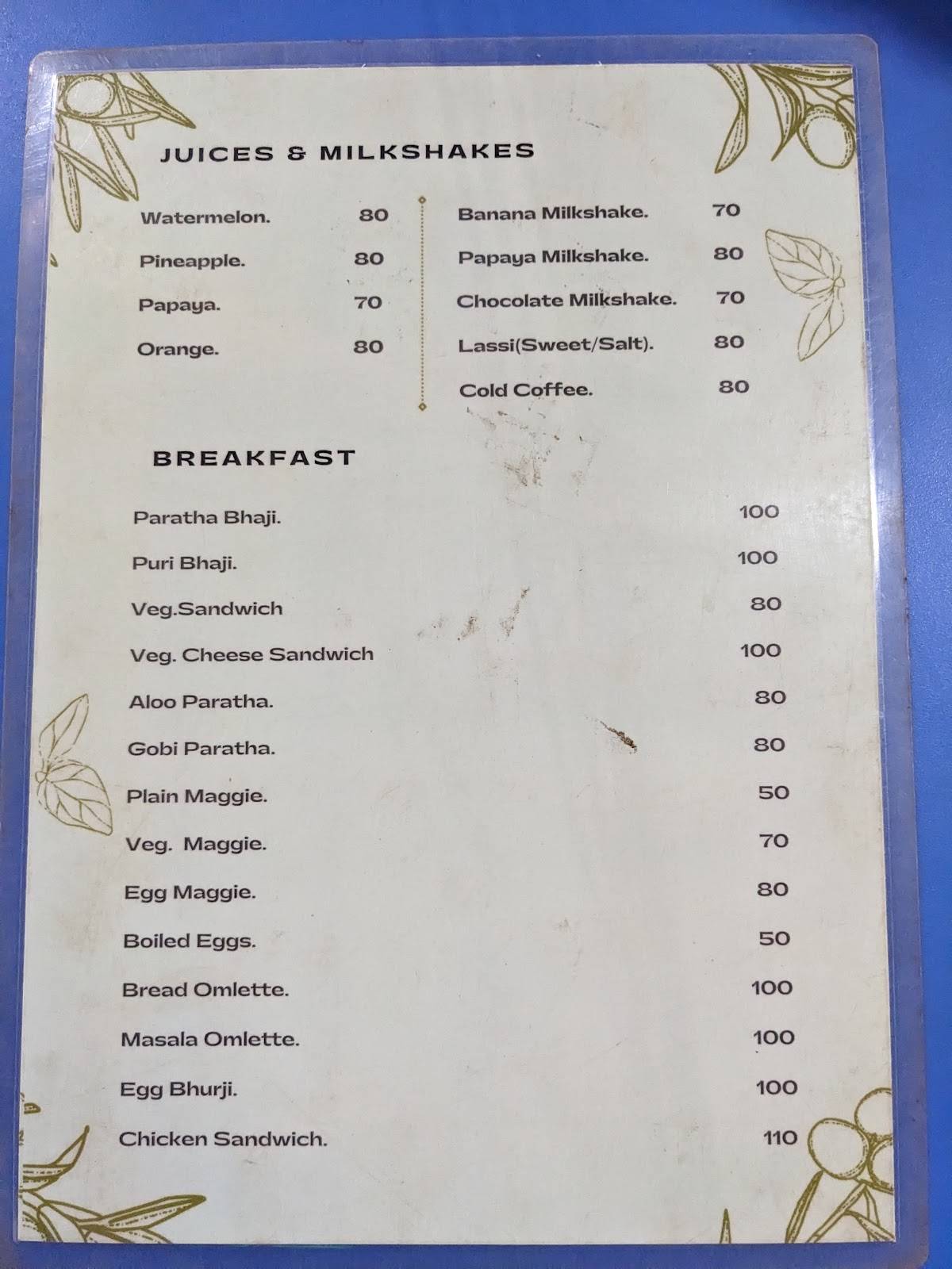 Little Spice menu
