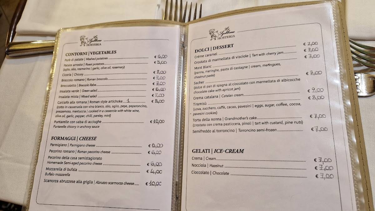 Menu di Lo Sgobbone Da Pippo 