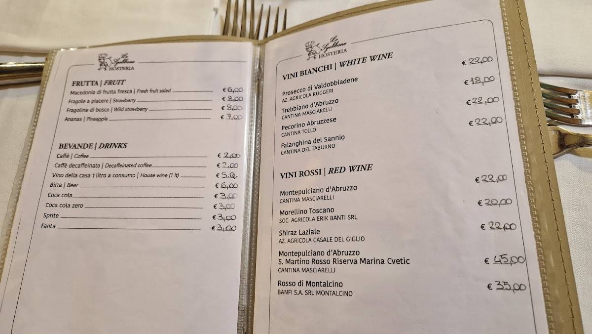 Menu di Lo Sgobbone Da Pippo 