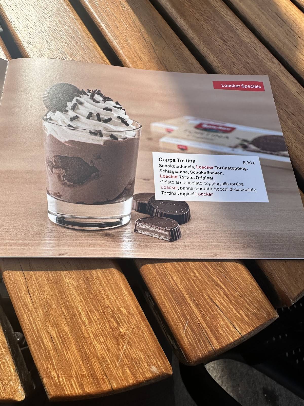 Menu di Loacker Café Bozen Waltherplatz 