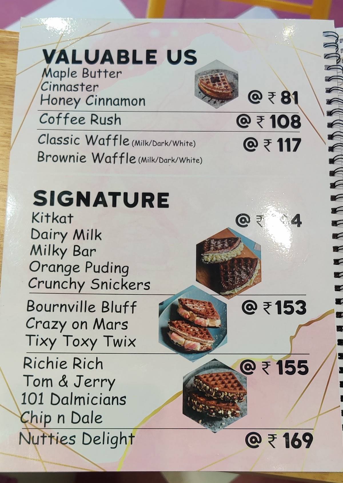 London Bubble Co. menu