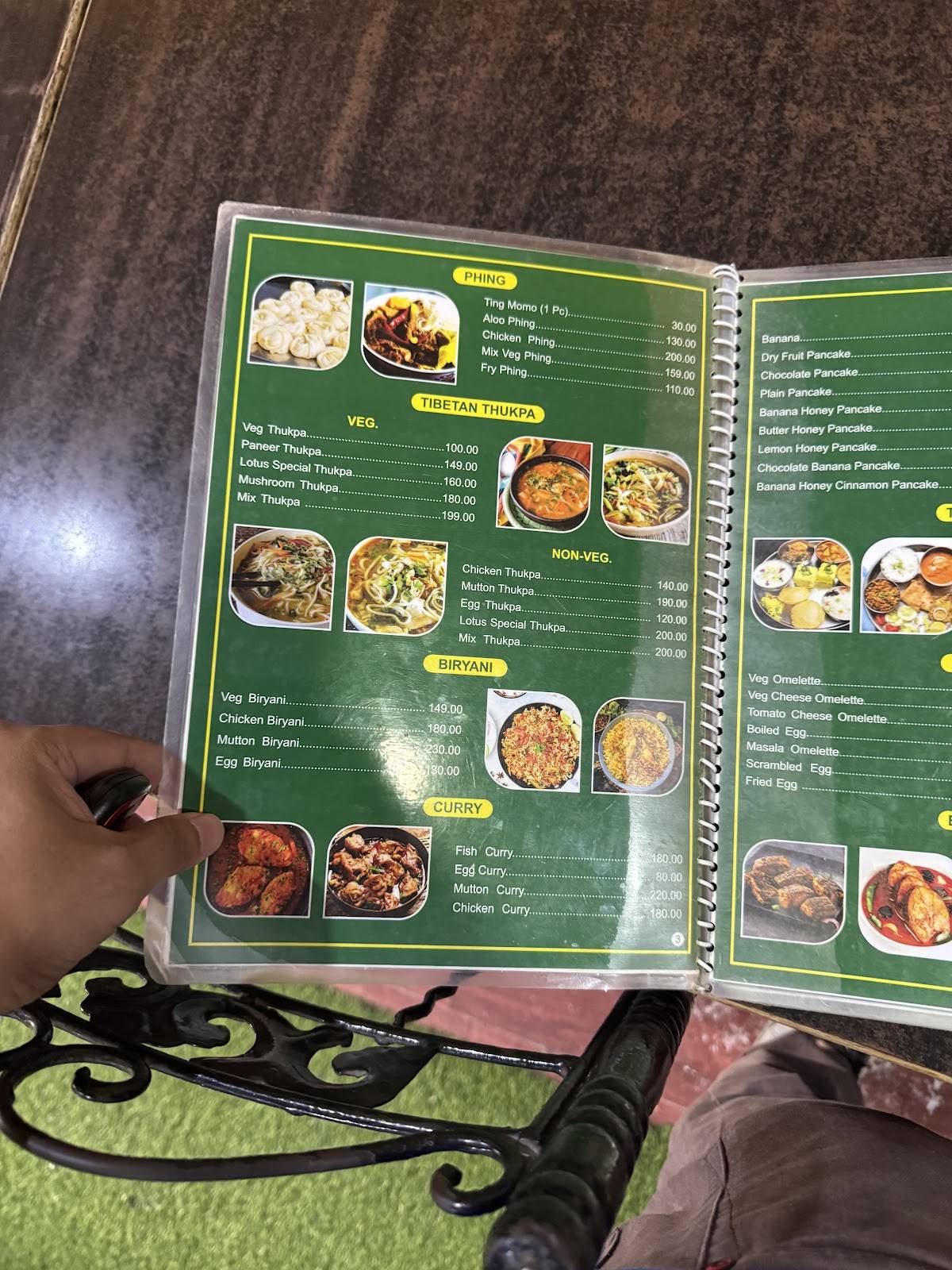 Lotus Restaurant menu