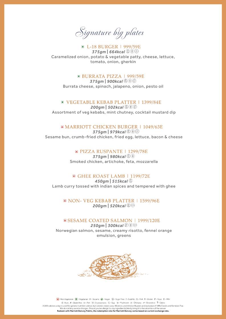 Lounge 18 menu