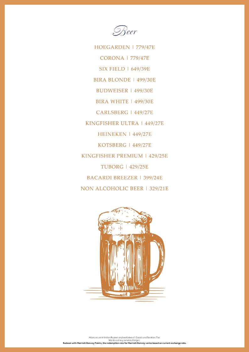 Lounge 18 menu