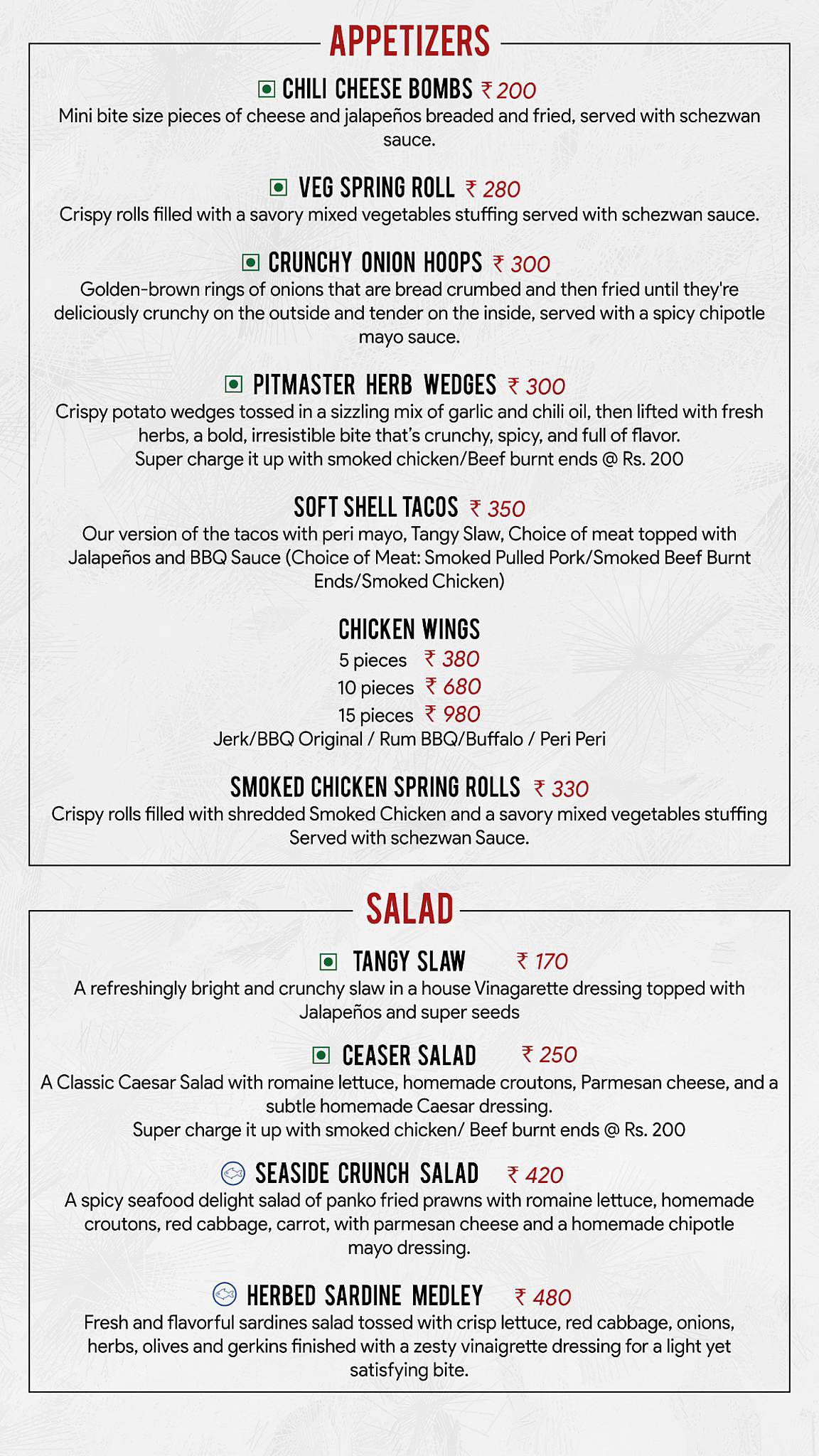 Low & Slow menu