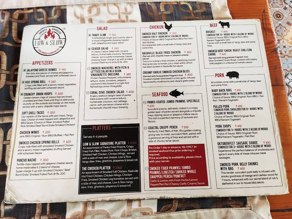 Low & Slow menu