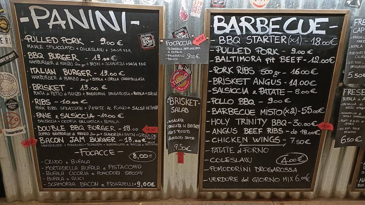 Menu di Low & slow Bologna 
