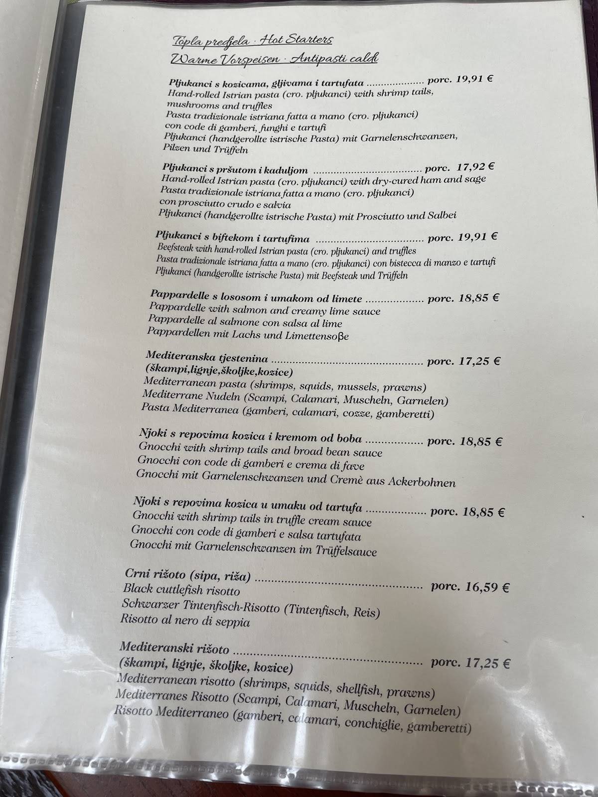 Menu di Loža 