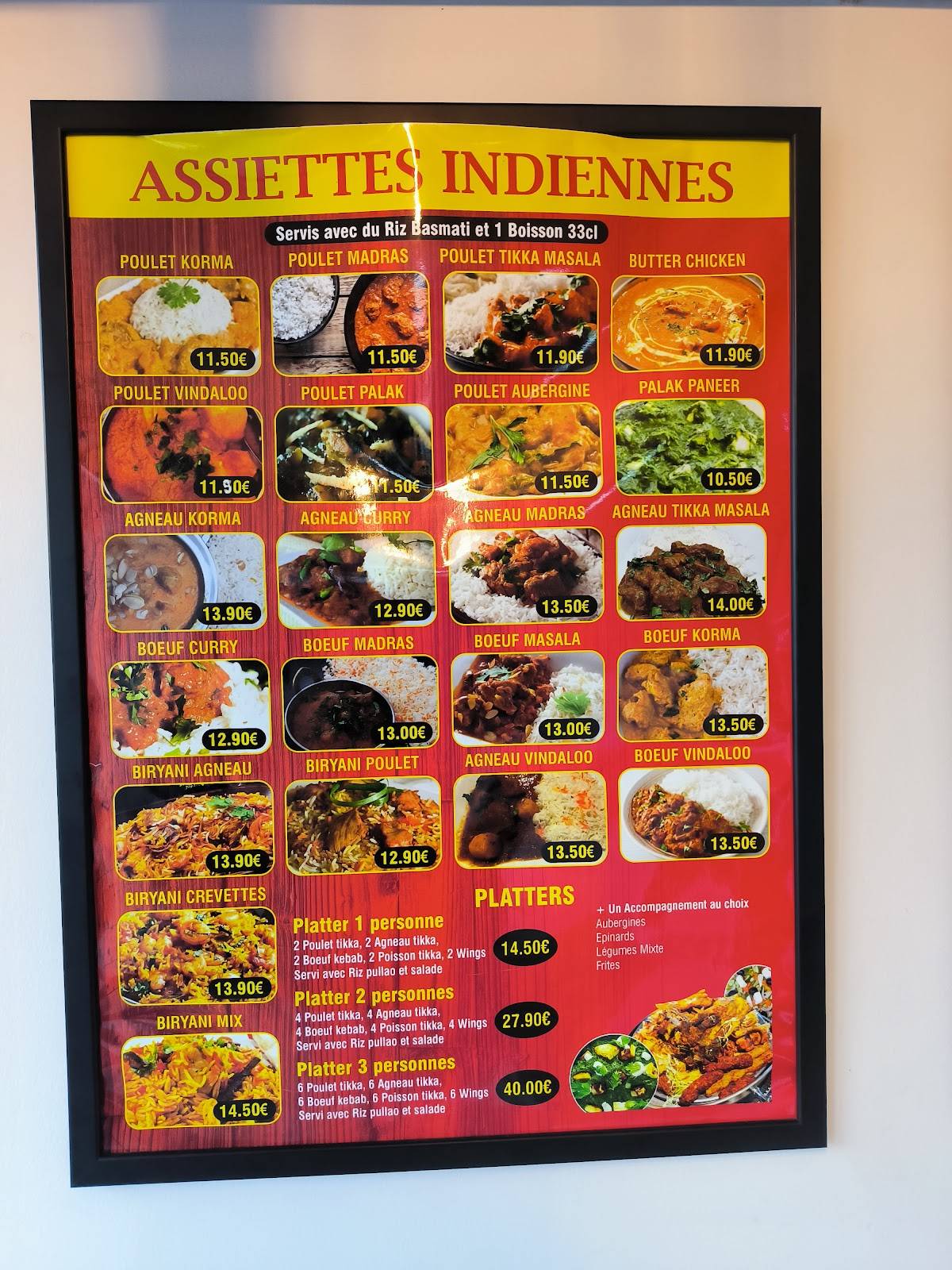 Menu de Food center