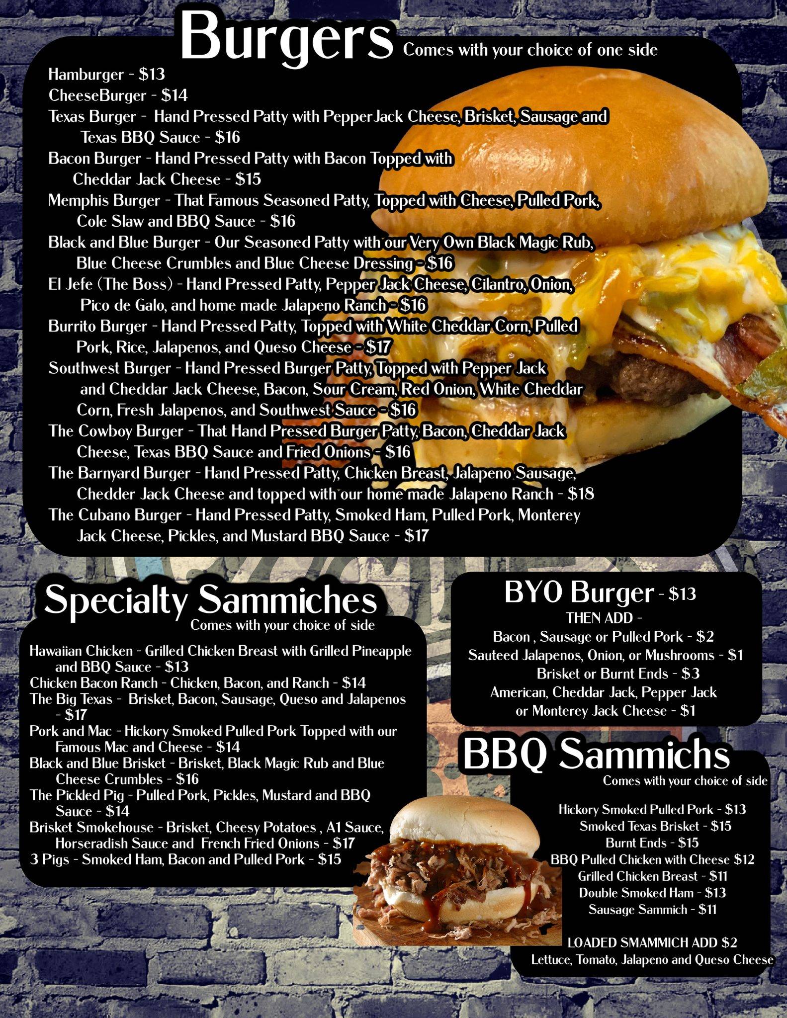 Menu at Lucille's BBQ, Fort Wayne