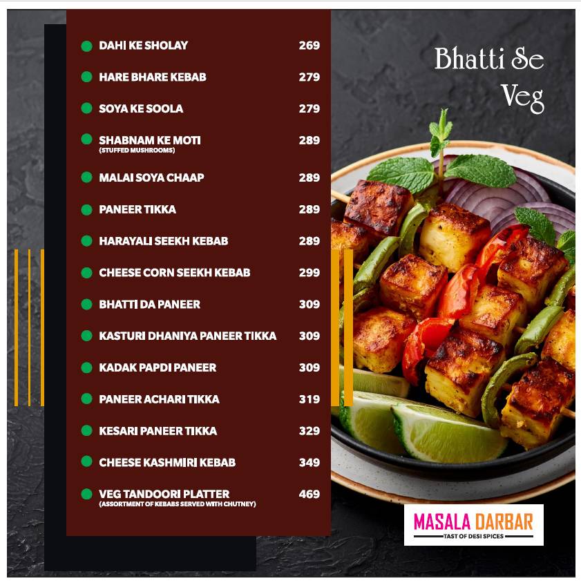 Masala Darbar menu