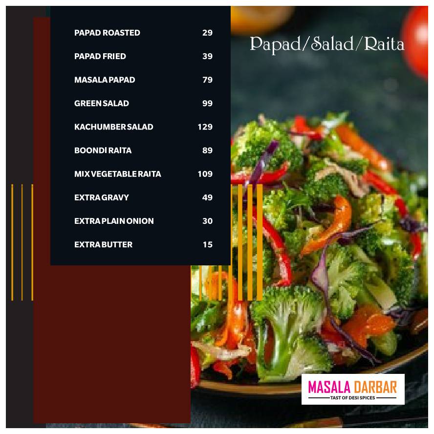 Masala Darbar menu