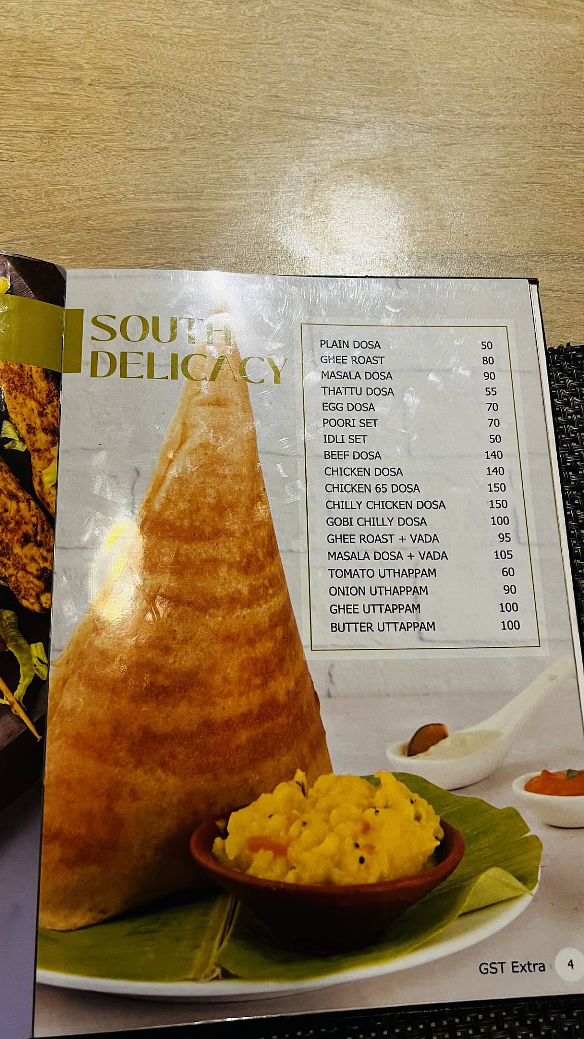 M R A Restaurant and Bakery menu