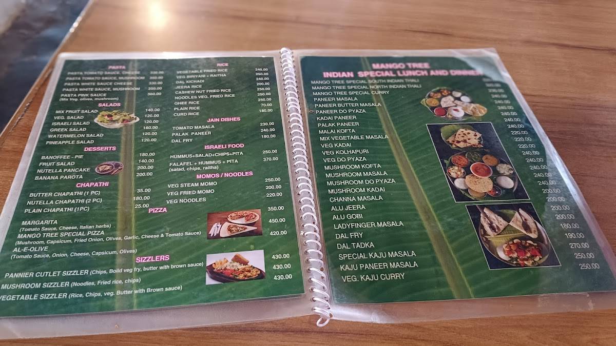 MANGO TREE RESTAURANT menu