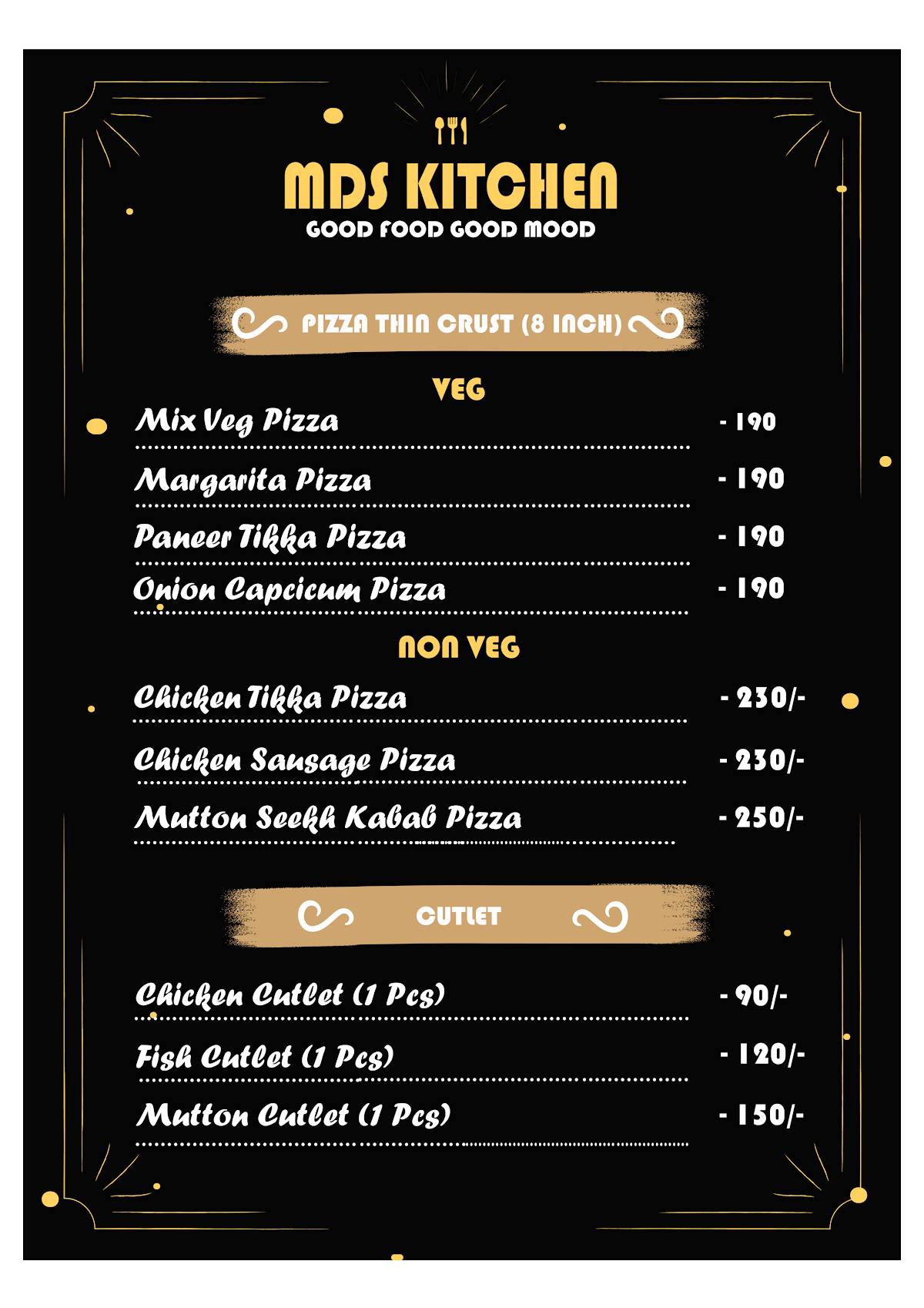 MDS KITCHEN menu