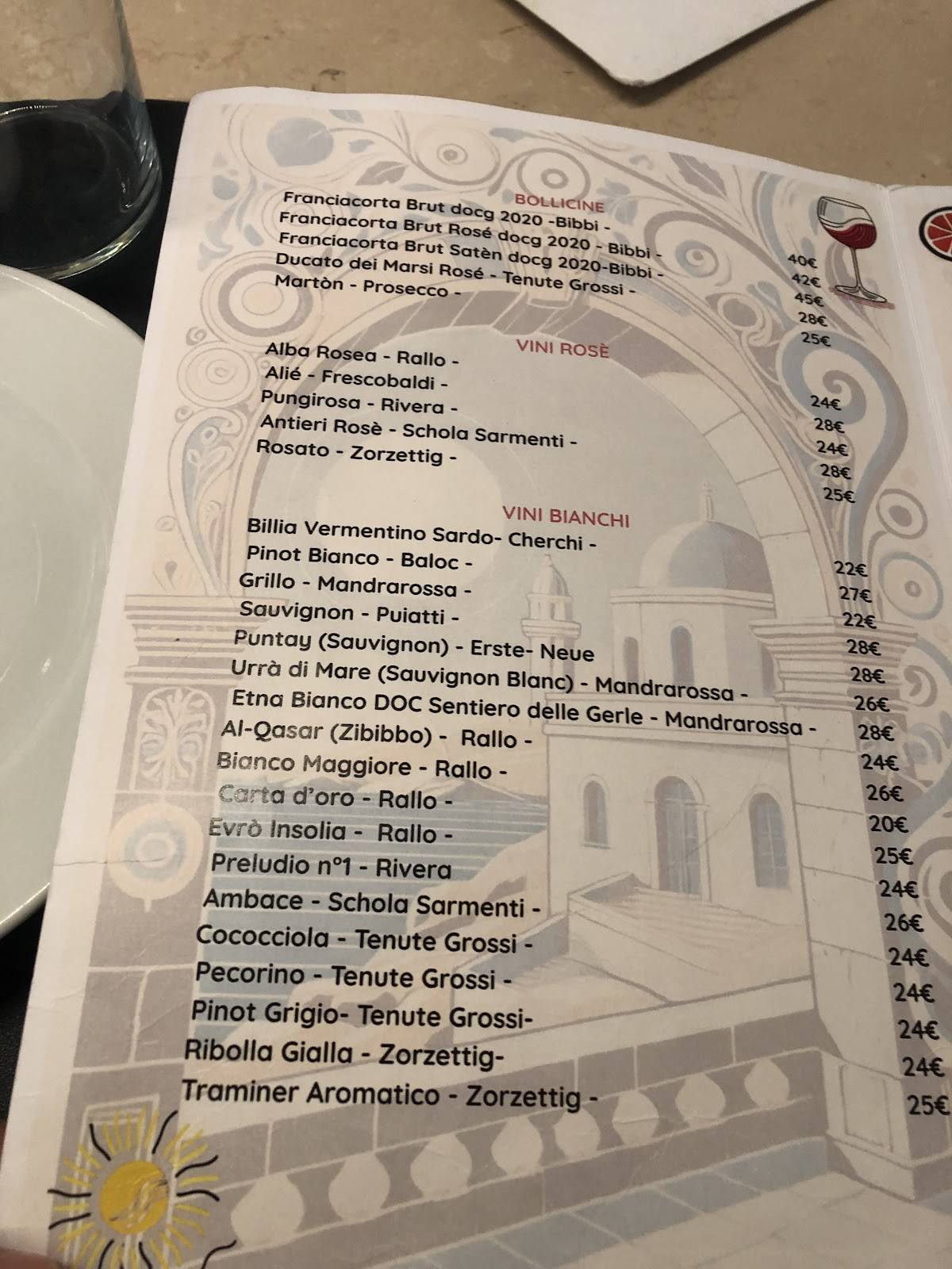 Menu di MENSANA Masseria Urbana 