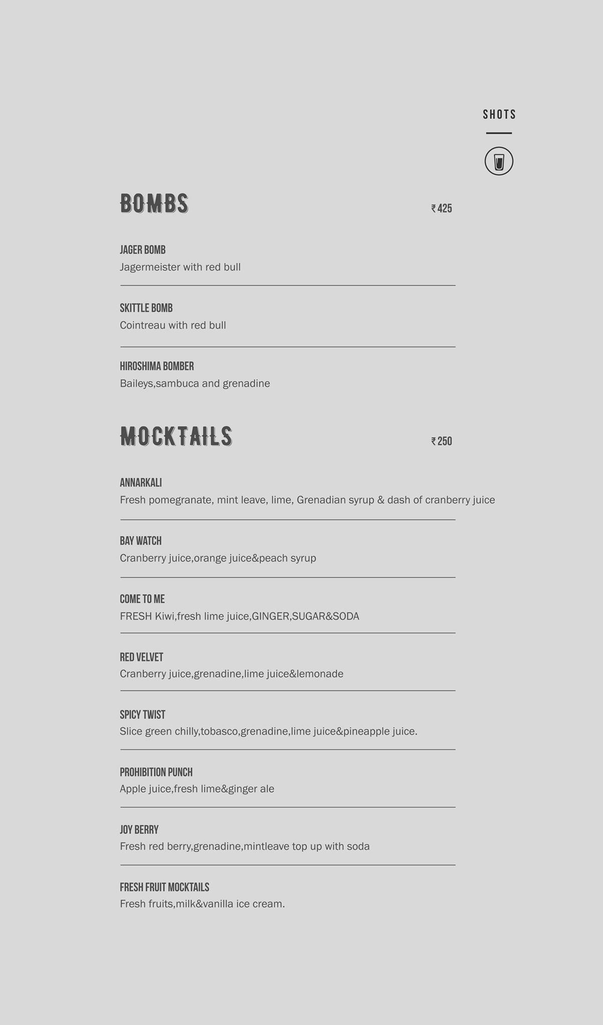 MOB menu