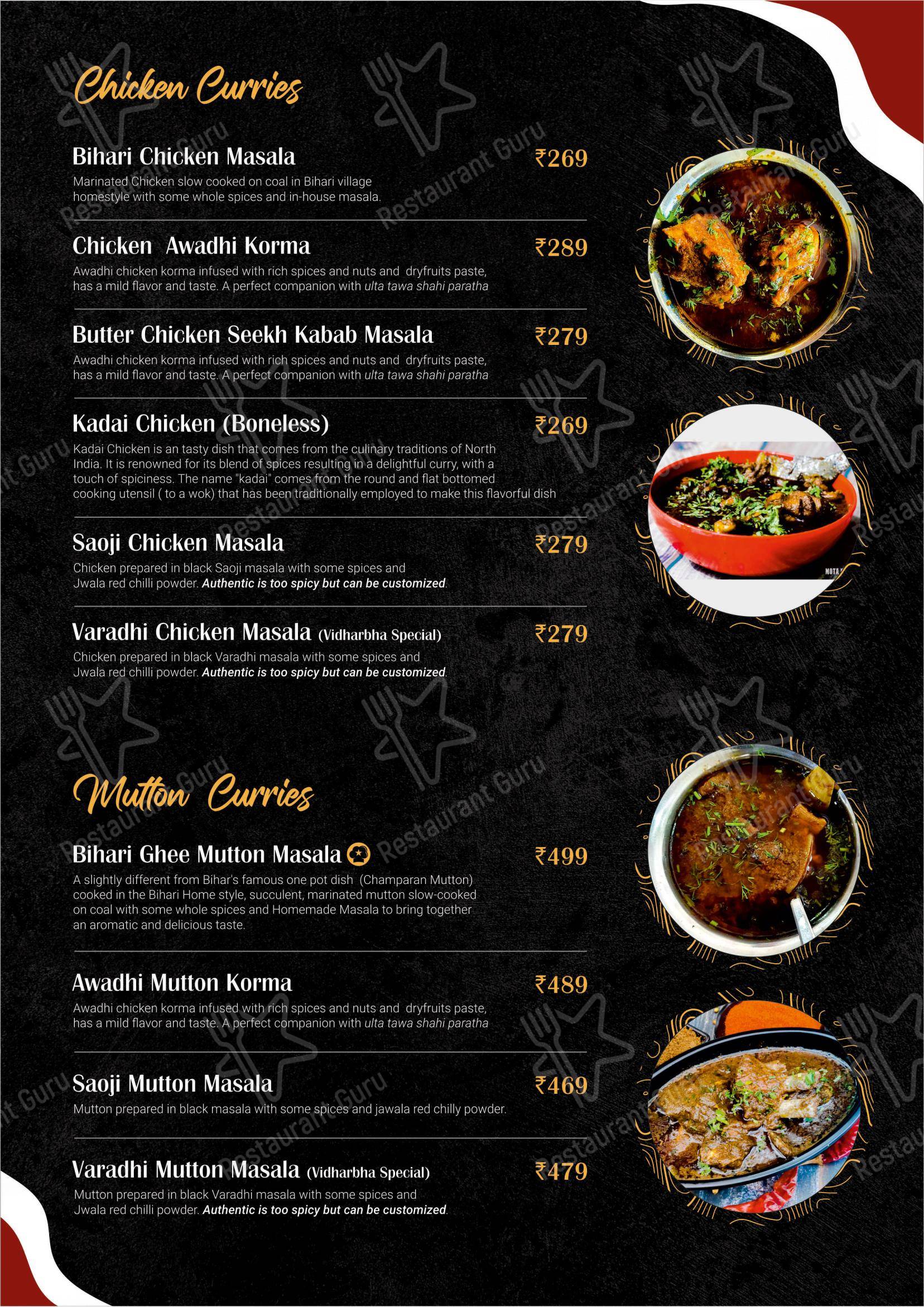 MOTA KABABI in Hyderabad - Menu