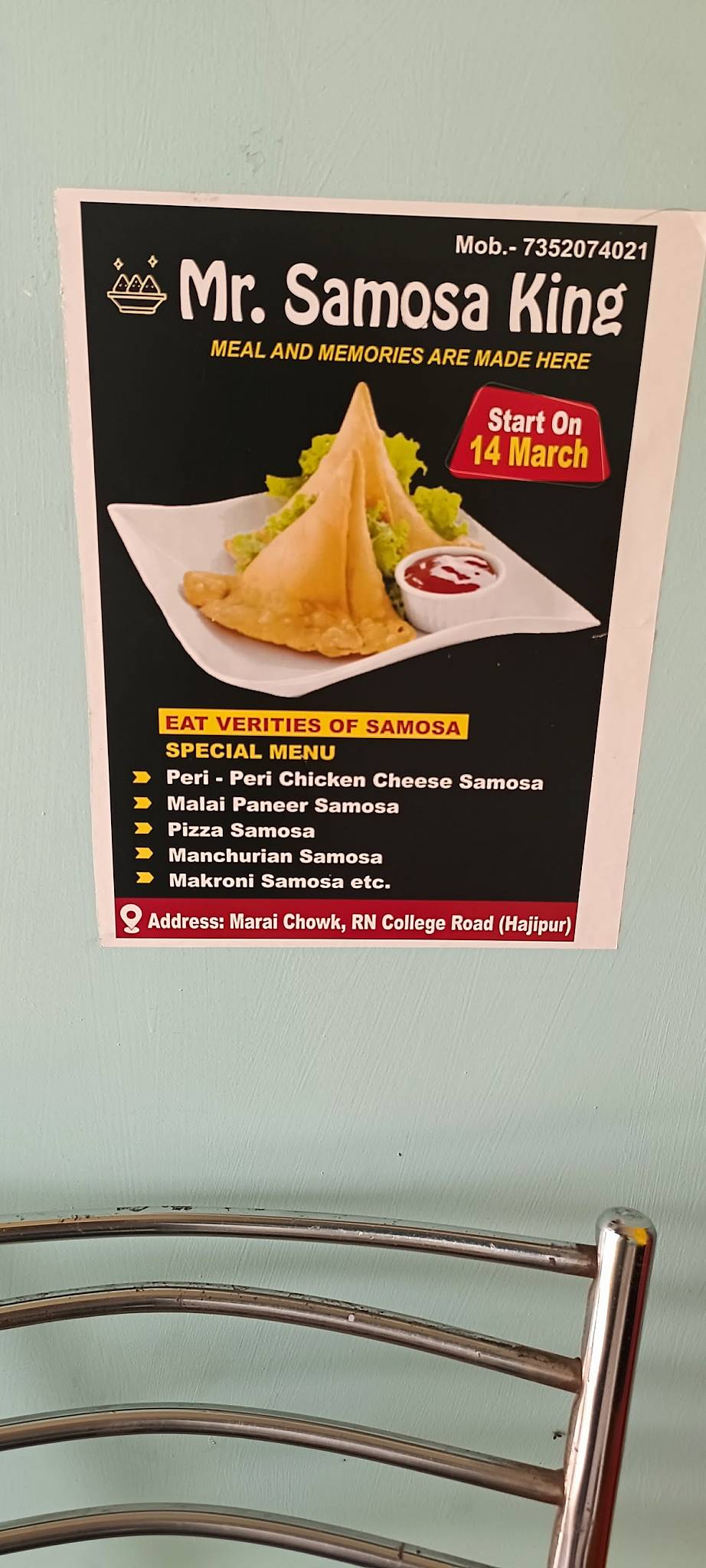 MR.SAMOSA KING menu