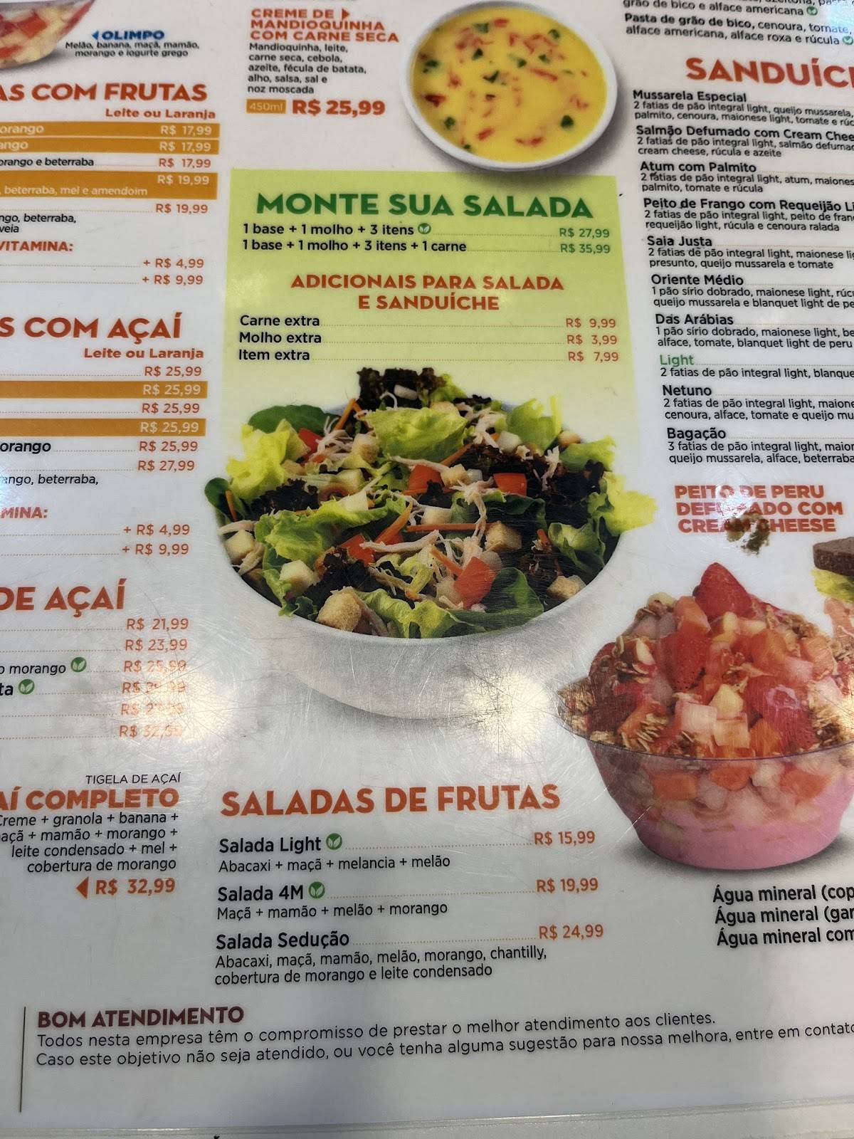 Suco Bagaço cardápio