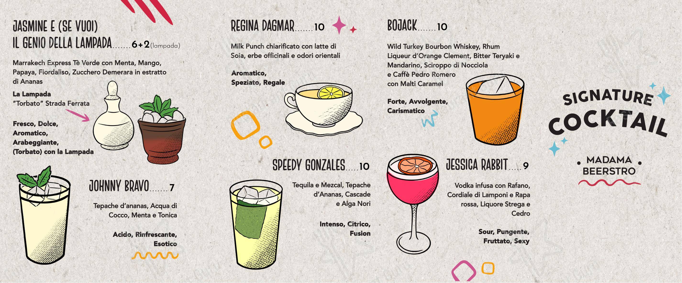 Menu bar per Madama in San Lazzaro di Savena