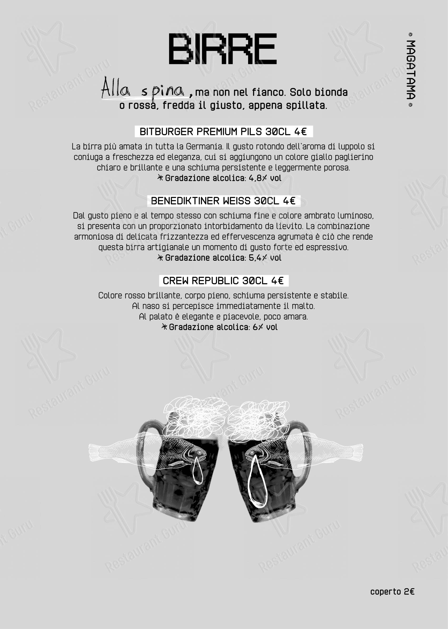 Magatama in Acireale - Menu bar