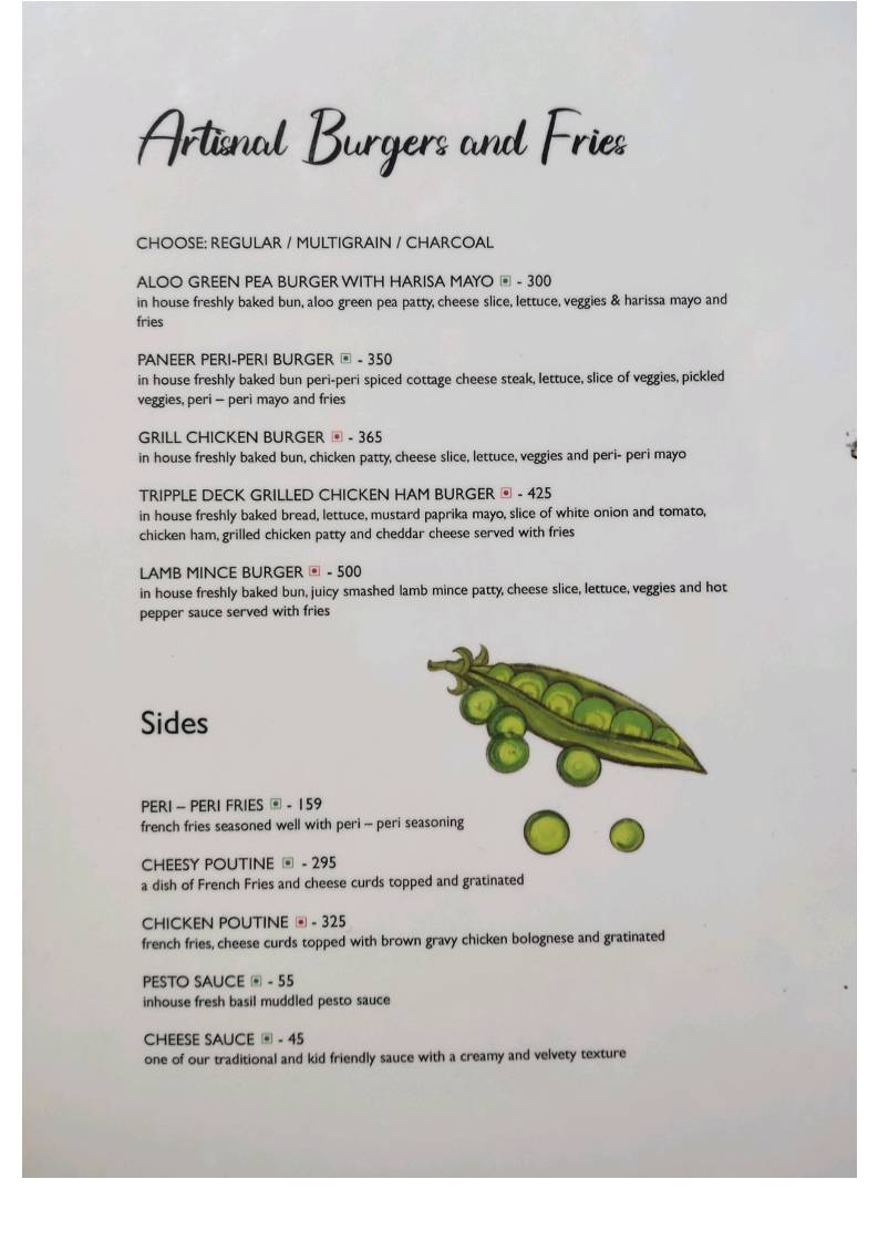 Mambo’s Bistro menu