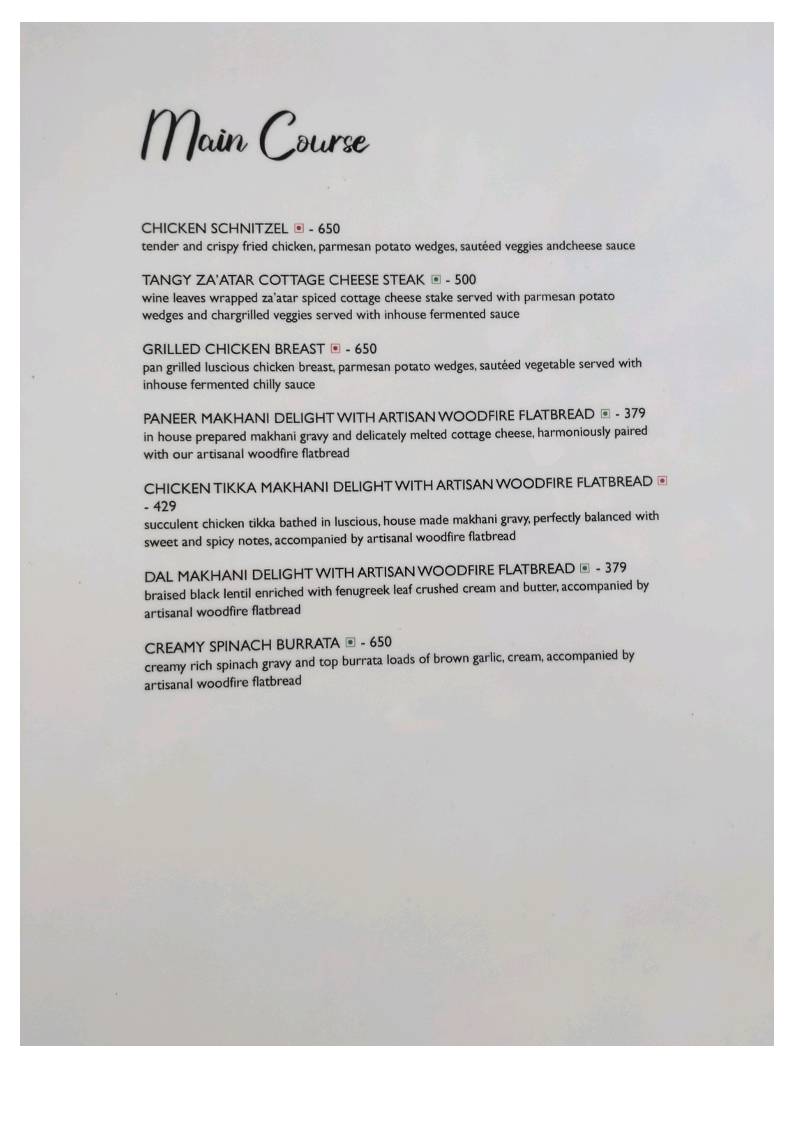 Mambo’s Bistro menu