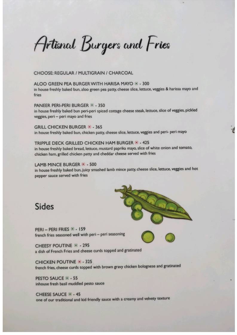 Mambo’s Bistro menu