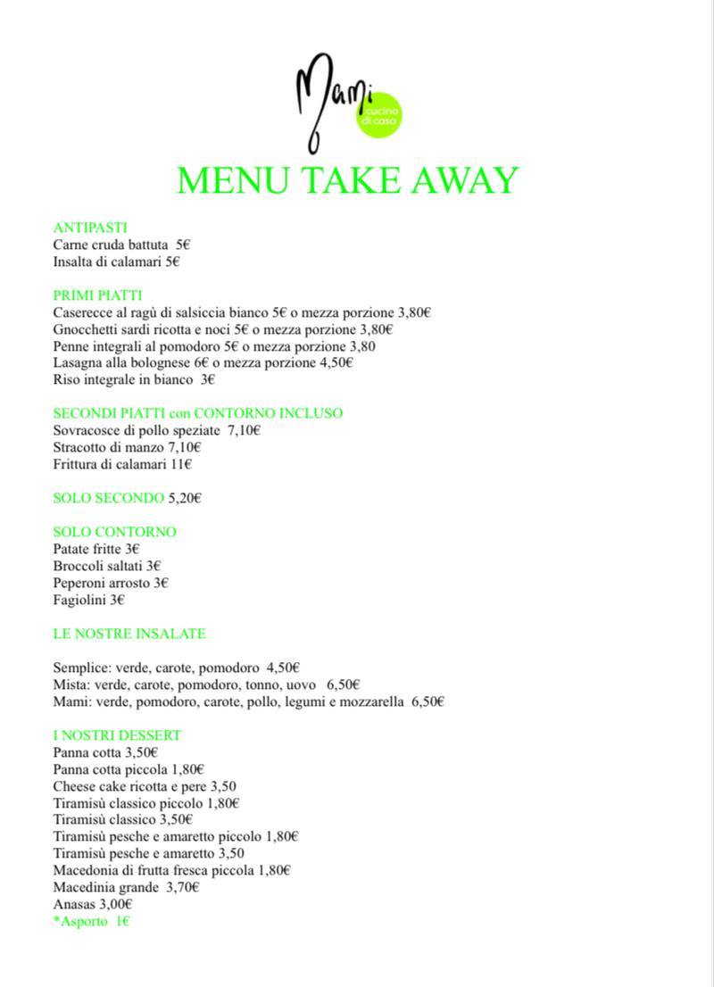 Menu di Ristorante Mami 