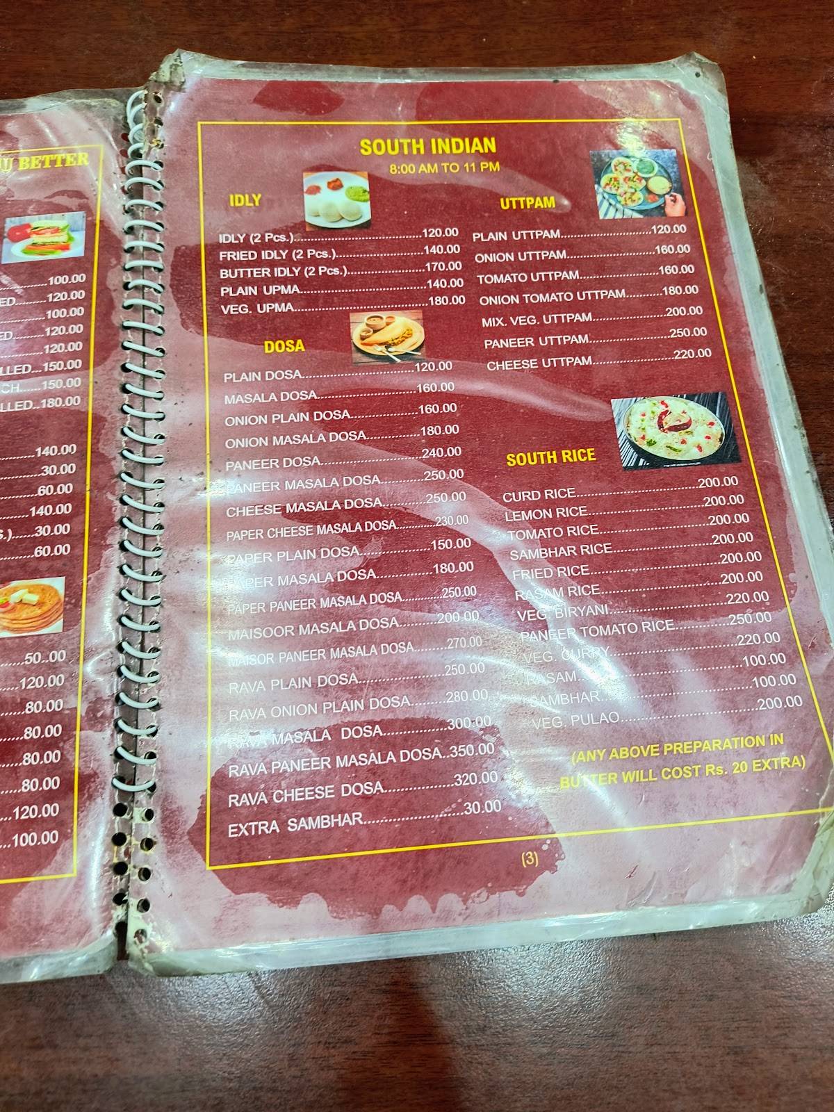 Balaji Restaurant menu