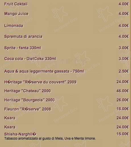 Menu di Mandaloun 