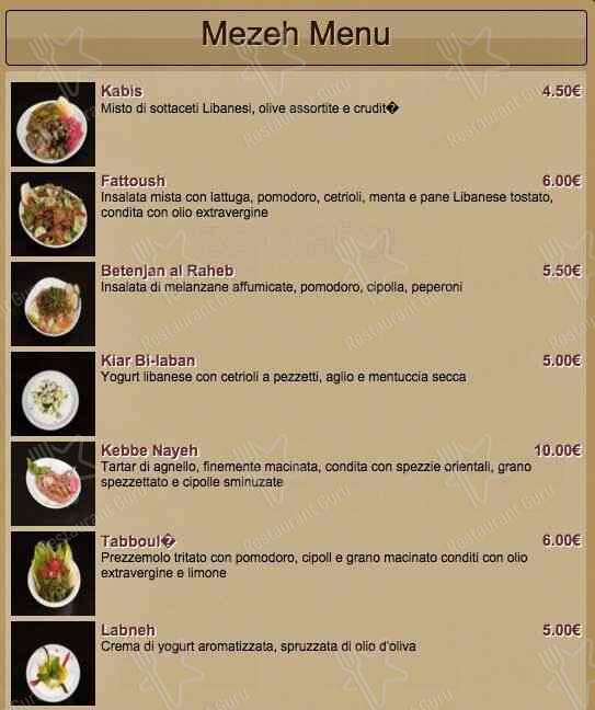 Menu di Mandaloun 