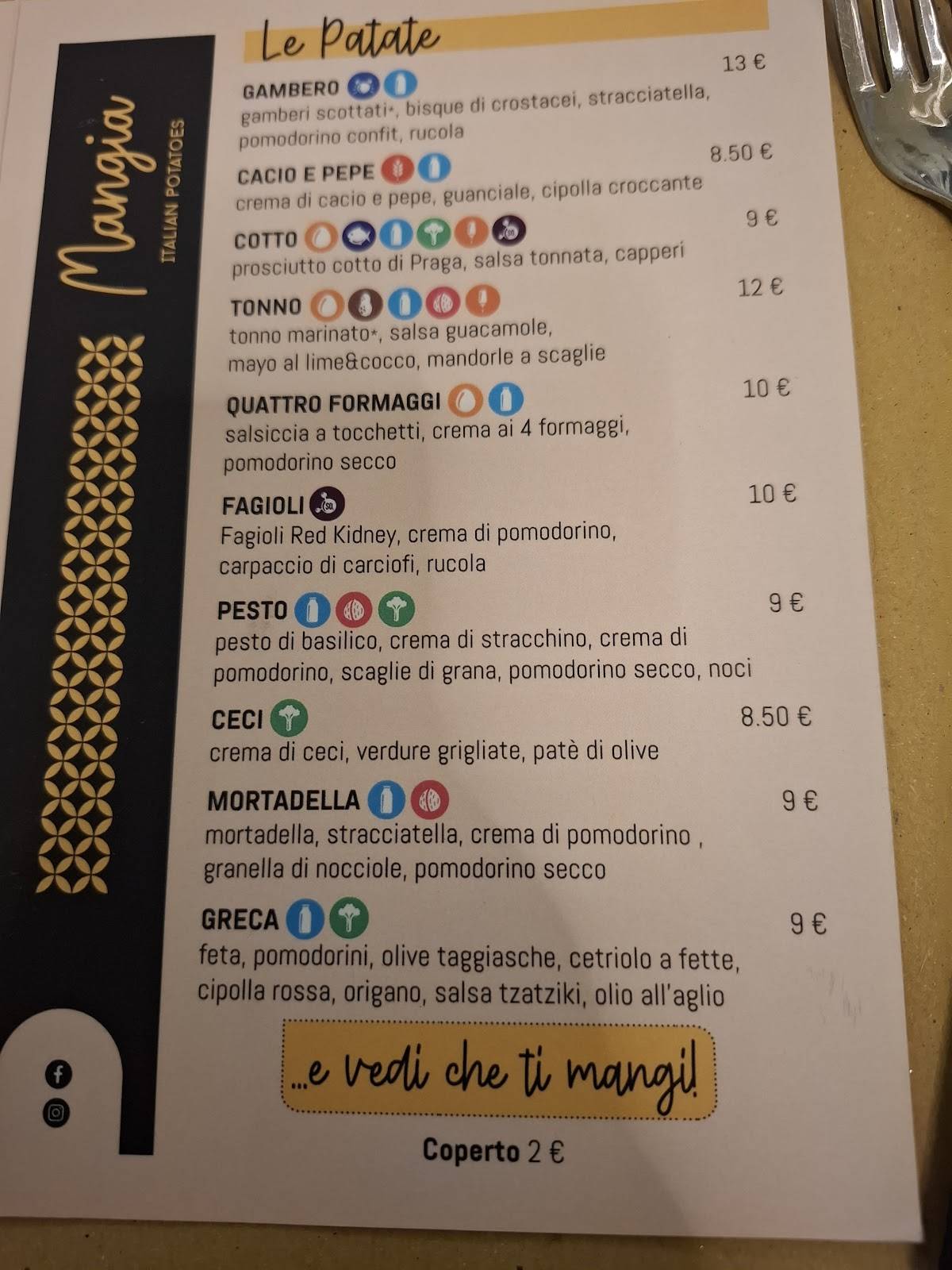 Menu di Mangia Italian Potatoes 