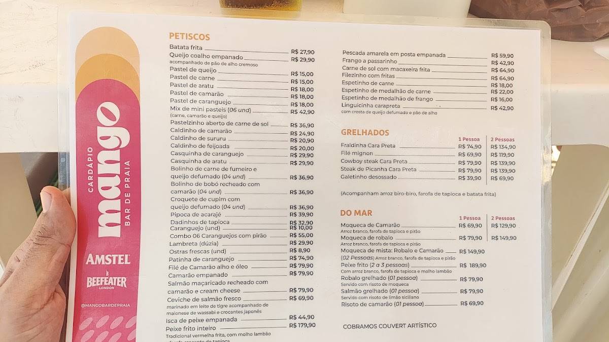 Mango Bar de Praia cardápio