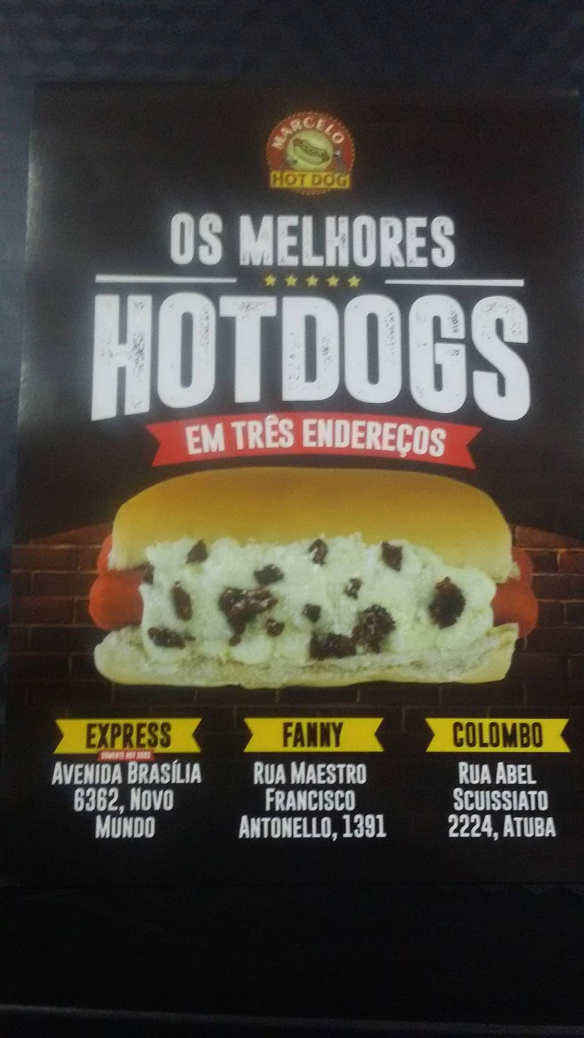 Marcelo Hot Dog Colombo cardápio