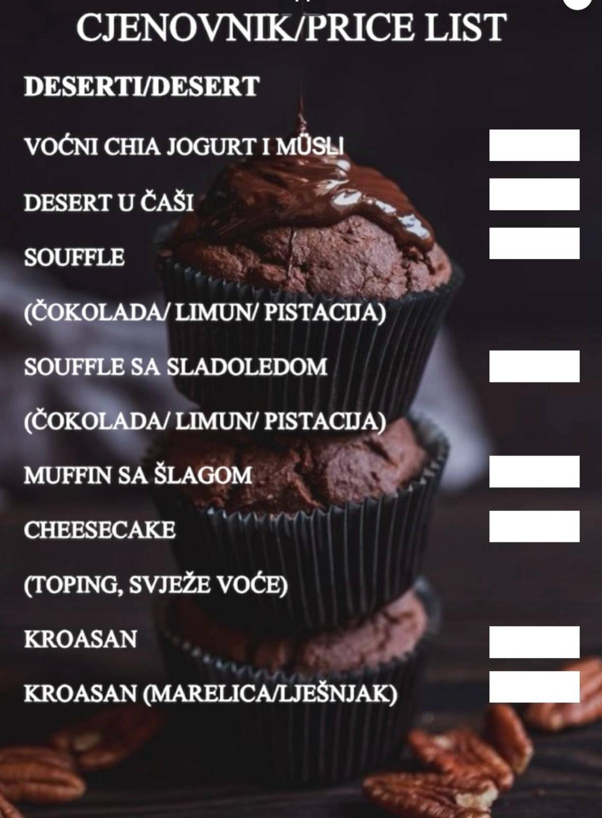 Menu de Marcone Kaffe Bar