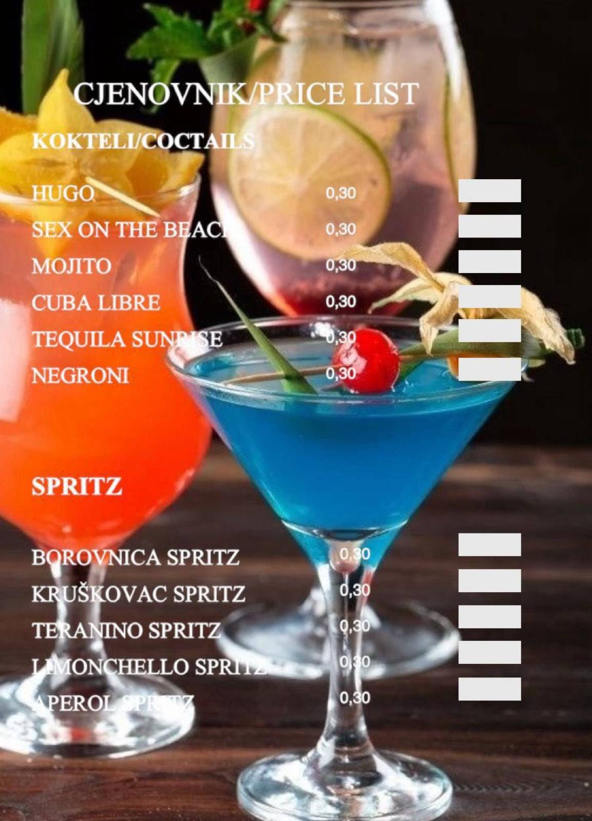 Menu de Marcone Kaffe Bar