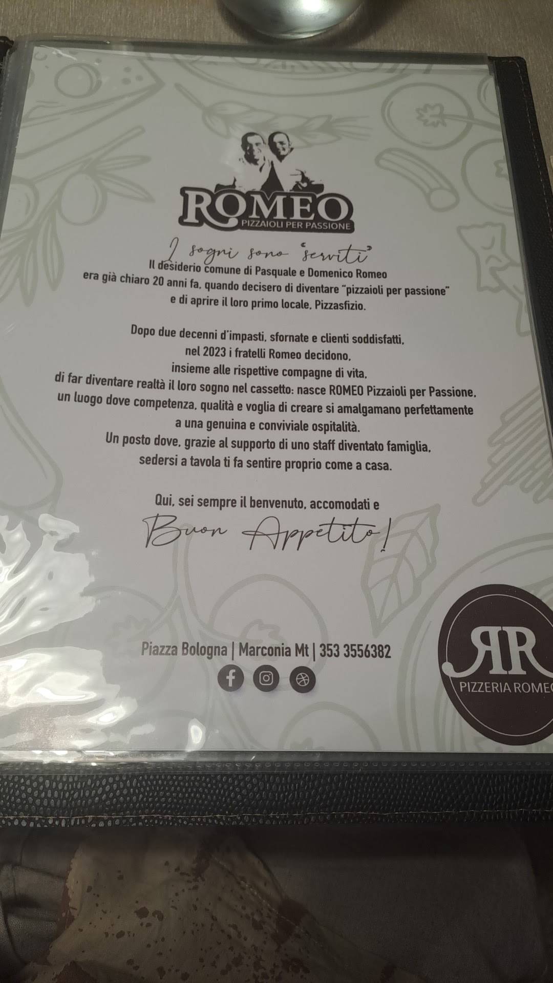 Menu di Romeo 