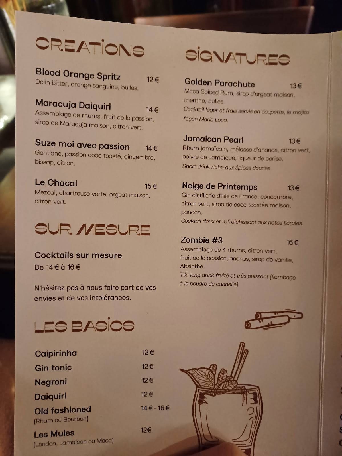 Menu de Lennon Bastille