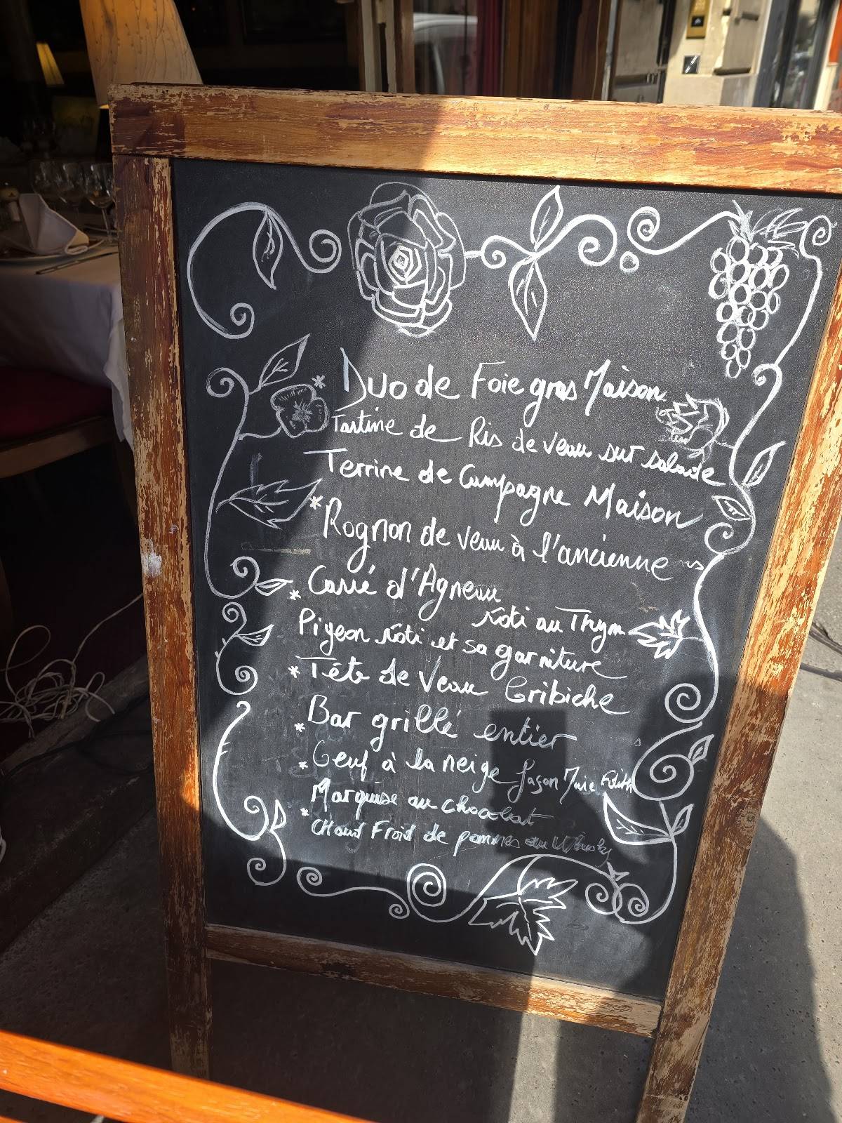 Menu de Marie Edith