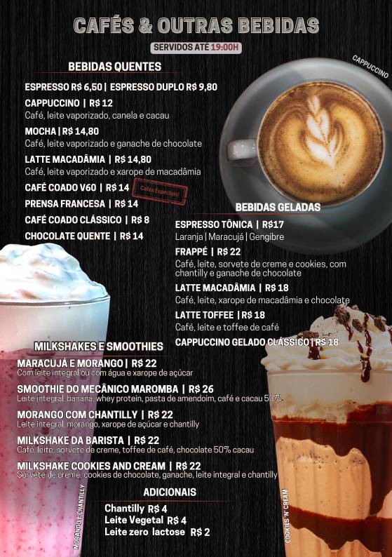 Mott Oficina Café cardápio