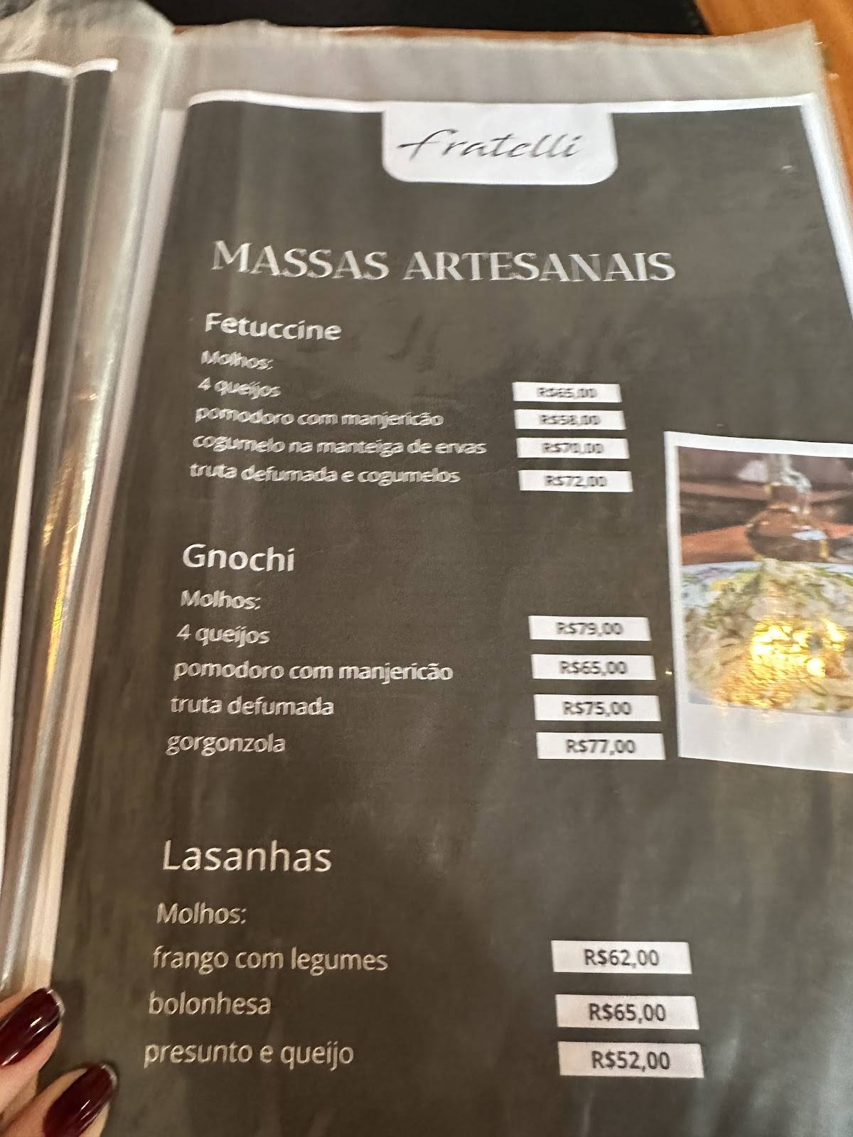 Restaurante Due Fratelli cardápio