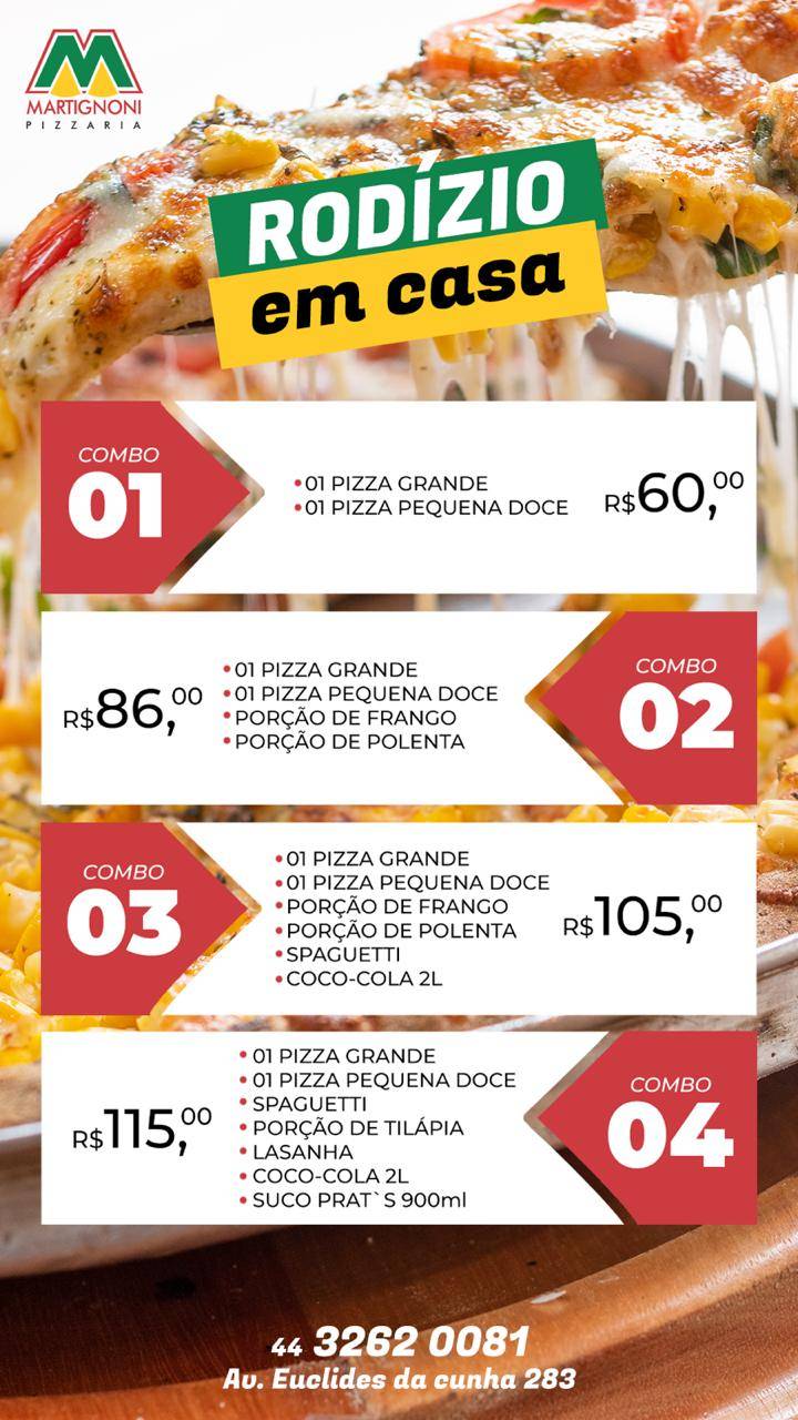 Martignoni Maringá cardápio