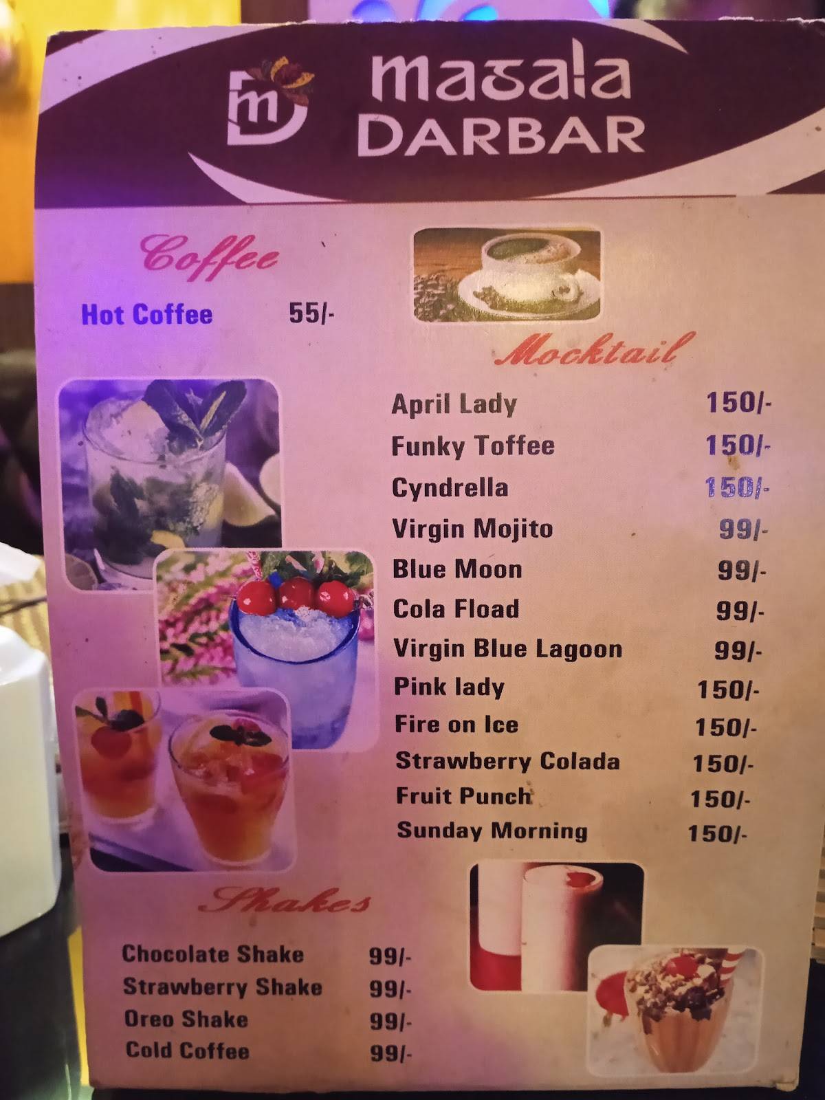 Masala Darbar menu