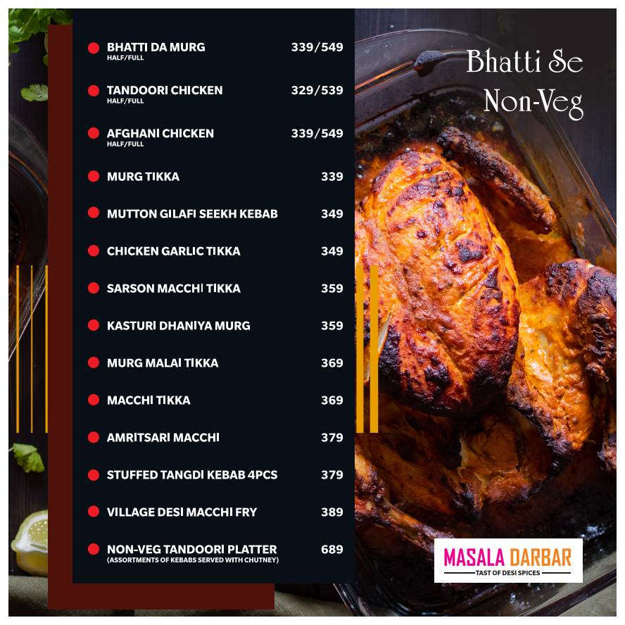Masala Darbar menu