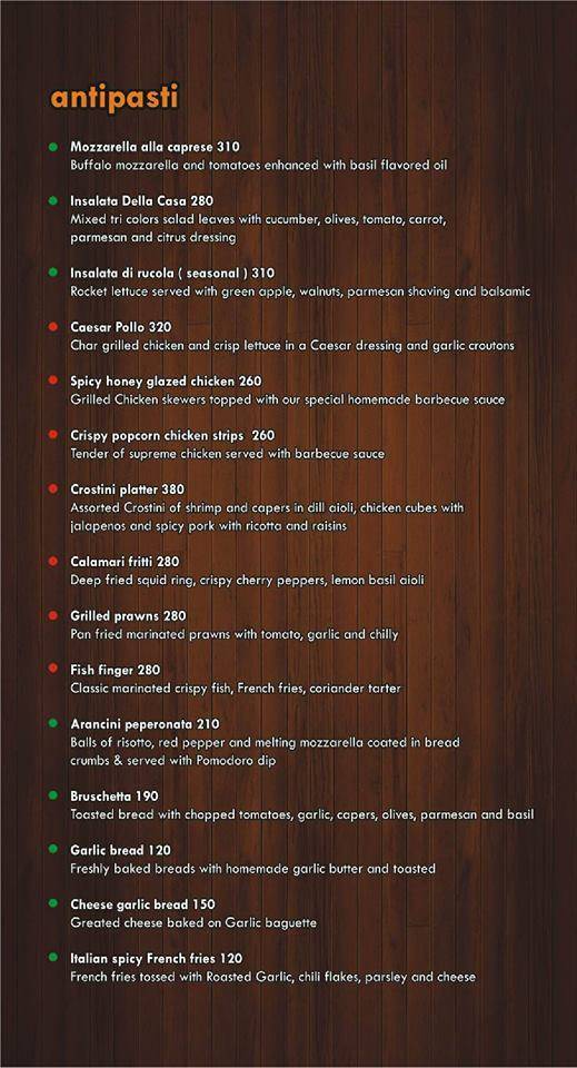 Mascarpone Cafe menu